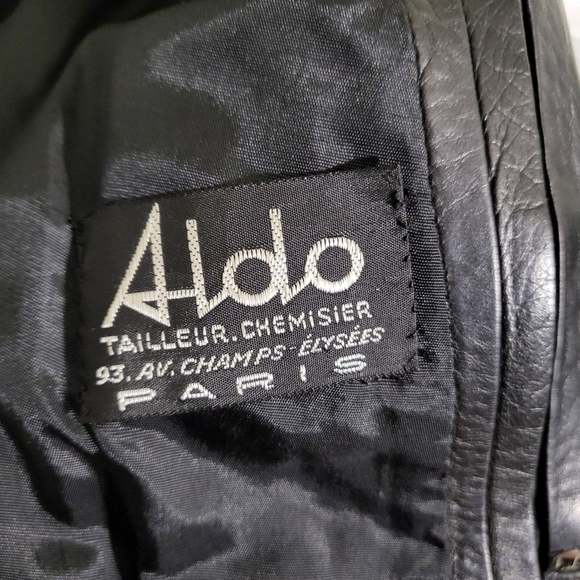 ALDO PARIS Long Line Leather Blazer Coat Lined Black Men's XL (based on meas.) - Picture 11 of 11